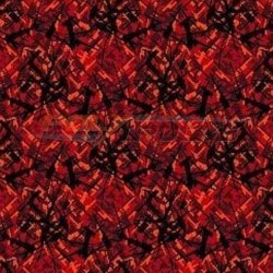 Zoom sur le tissu rouge danois des rideaux Noah's Cabinterior