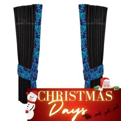 RIDEAUX BORDURE DANOIS BLEU...