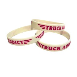 Bracelet Truck Addict en caoutchouc blanc et rose