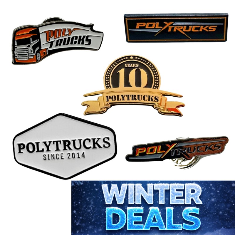 Pack 5 Pin's Polytrucks : objet collector officiel de la marque.