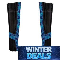 RIDEAUX BORDURE DANOIS BLEU...