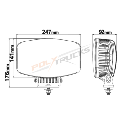 PHARE LONGUE PORTEE - FULL LED - ORANGE/BLANC - ORION+ CHROME