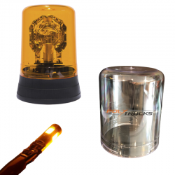 PACK X2 GYROPHARES NORDIK + X2 AMPOULES H3 LED ORANGE + X2 CABOCHONS TRANSPARENT