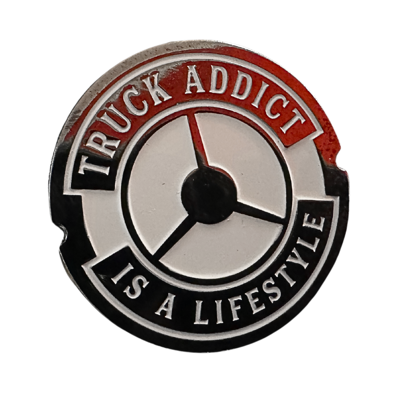 Pin's Truck Addict chrome et blanc