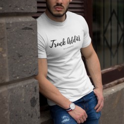 T-SHIRT HOMME BLANC - TRUCK ADDICT MODERN TRUCKER