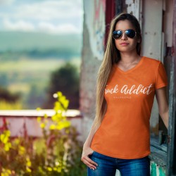 T-SHIRT FEMME ORANGE - TRUCK ADDICT MODERN TRUCKER