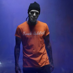 T-SHIRT HOMME ORANGE - TRUCK ADDICT MODERN TRUCKER