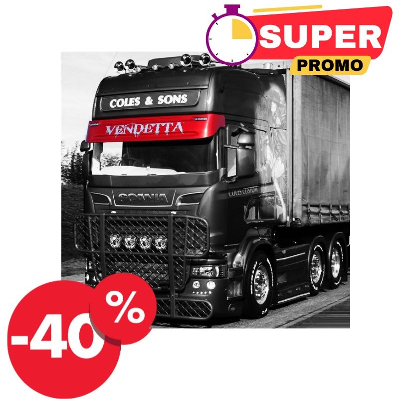 VISIÈRE SCANIA 2 VEILLEUSES - TYPE 143 - POLYESTER ADAPTABLE - DESTOCKAGE